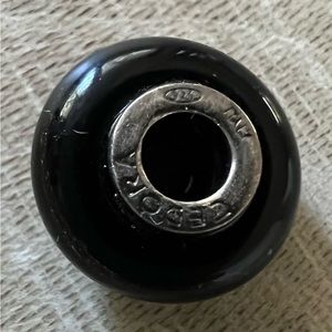 Black Glass Cedora Charm